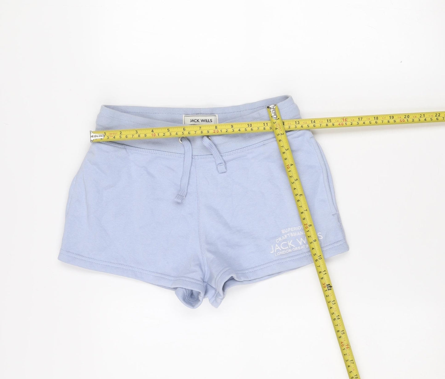 Jack Wills Women’s Blue Sweat Shorts Size 6 Drawstring Cotton Blend