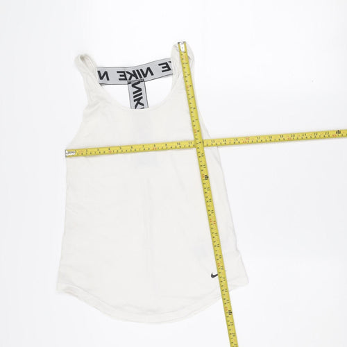 Nike Women's White Dri-FIT Racerback Tank Top XS Slim Fit Activewear