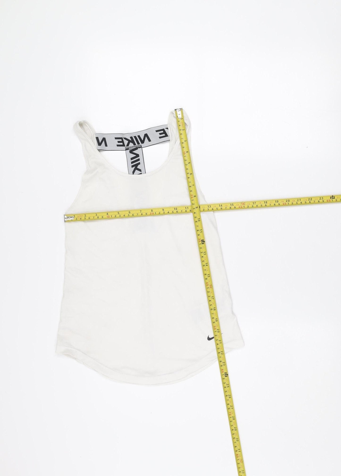 Nike Women's White Dri-FIT Racerback Tank Top XS Slim Fit Activewear