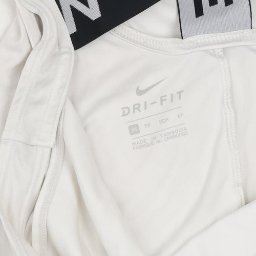 Nike Women's White Dri-FIT Racerback Tank Top XS Slim Fit Activewear