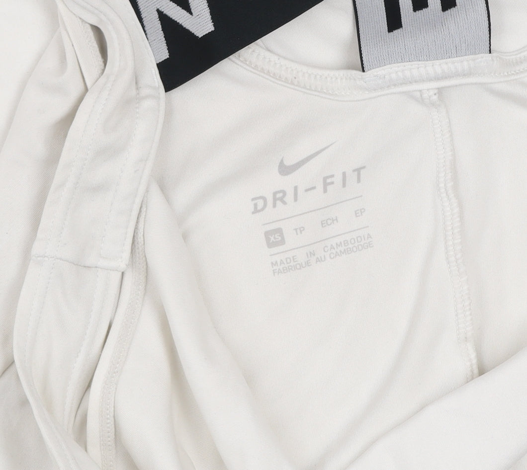 Nike Women's White Dri-FIT Racerback Tank Top XS Slim Fit Activewear