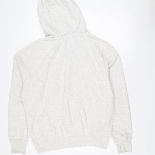 Brave Soul Men's Grey Pullover Hoodie L Logo Print Hooded Sweatshirt