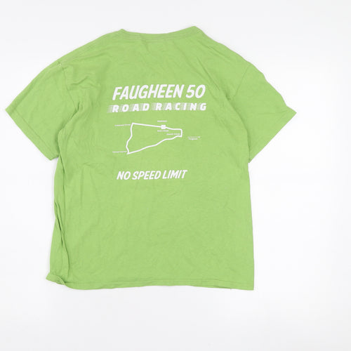 Gildan Boys Green Faugheen 50 Road Races Cotton Graphic T-Shirt L