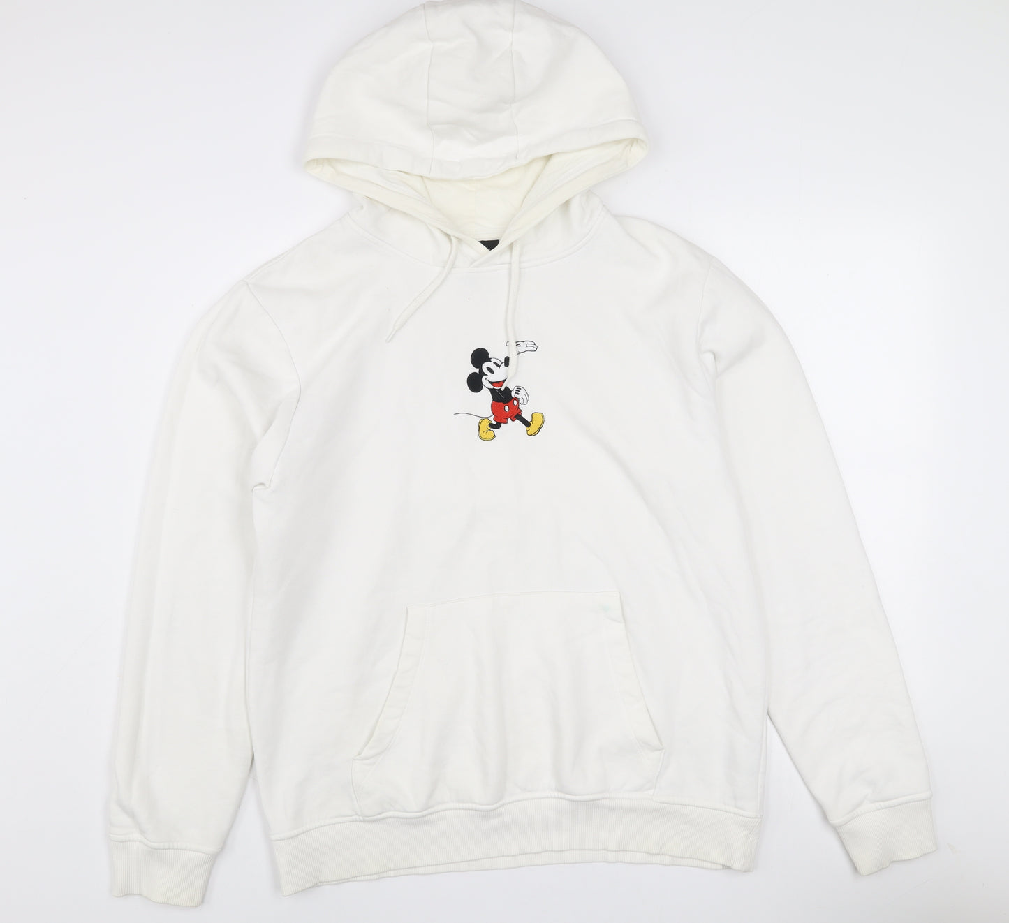 Disney Women White Mickey Mouse Pullover Hoodie Size L