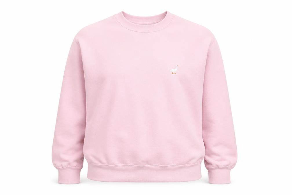Front view of G&G Women’s Pink Crew Neck Pullover Sweatshirt, size M