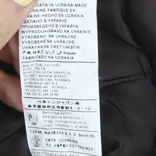 United Colors of Benetton Boys Brown Check Wool Blend Coat 12-18 Months