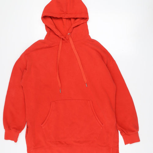 Next Men’s Red Pullover Hoodie Size M Fleece Cotton Blend