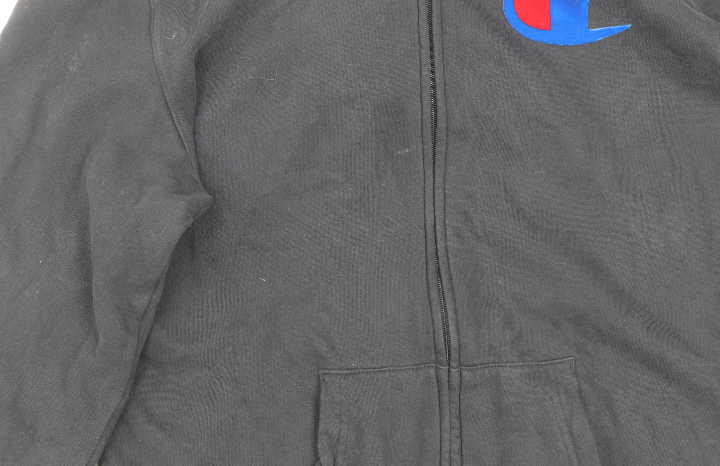 Champion Men's Black Small Full Zip Hooded Cotton Jacket