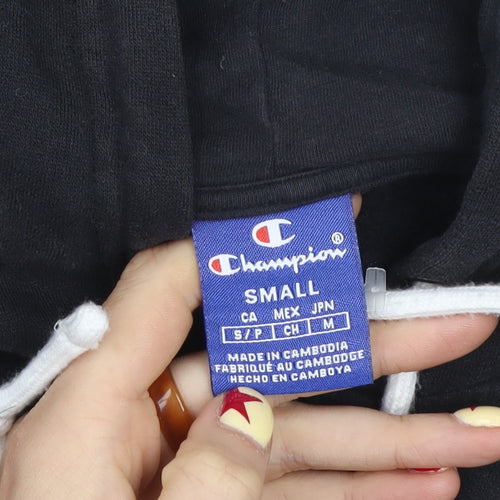 Champion Men's Black Small Full Zip Hooded Cotton Jacket