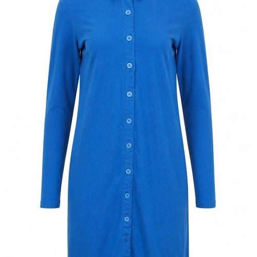 Motel Women’s Blue Shirt Dress Long Sleeve Button Collared S