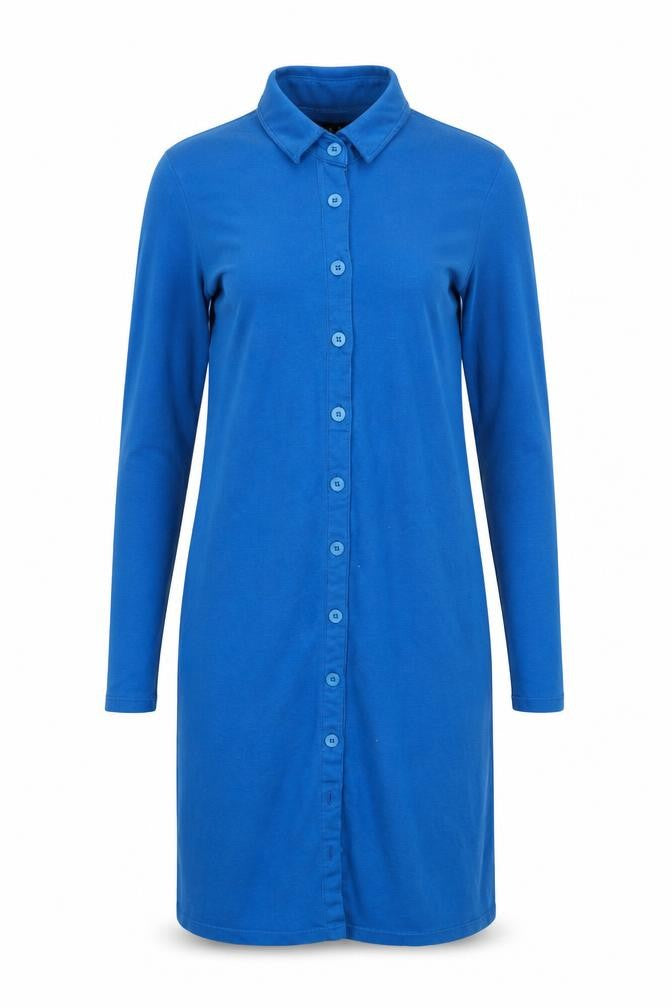 Motel Women’s Blue Shirt Dress Long Sleeve Button Collared S