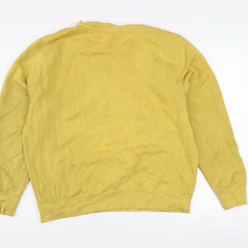 Nike Women's Yellow Crew Neck Pullover Sweatshirt M Cotton Blend