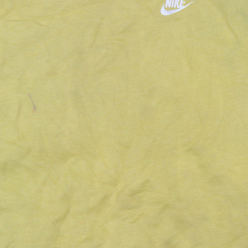 Nike Women's Yellow Crew Neck Pullover Sweatshirt M Cotton Blend