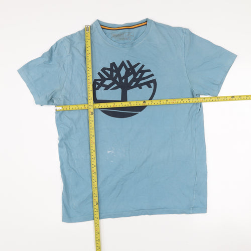 Timberland Men's Blue Cotton Graphic Print T-Shirt Size S