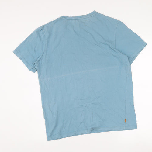 Timberland Men's Blue Cotton Graphic Print T-Shirt Size S