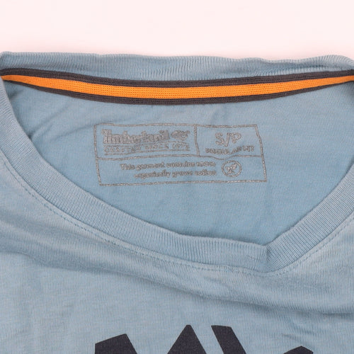 Timberland Men's Blue Cotton Graphic Print T-Shirt Size S