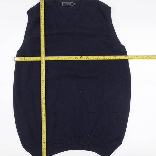 Maine New England Mens Navy Blue Cotton V-Neck Vest M