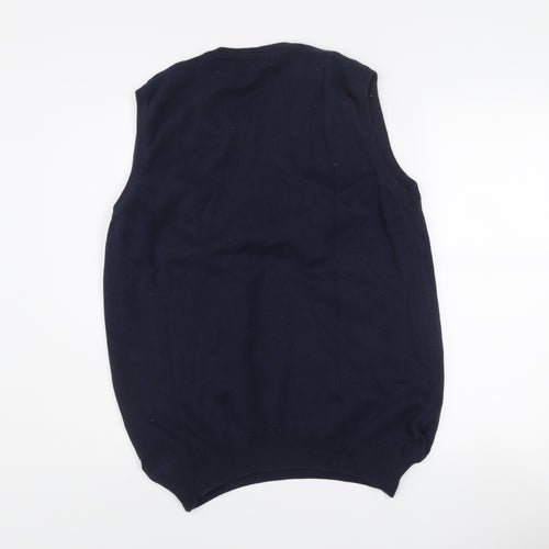 Maine New England Mens Navy Blue Cotton V-Neck Vest M