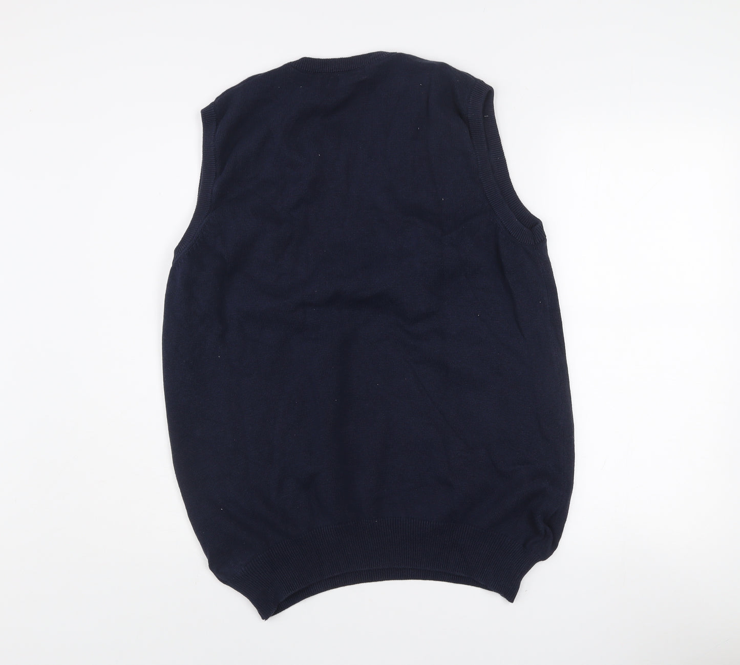 Maine New England Mens Navy Blue Cotton V-Neck Vest M
