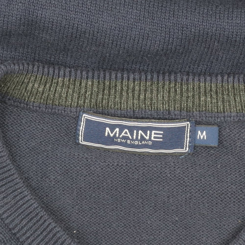 Maine New England Mens Navy Blue Cotton V-Neck Vest M