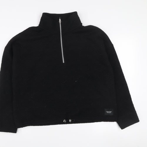 Calvin Klein Performance Women's Black XL 1/4 Zip Textured Sweatshirt