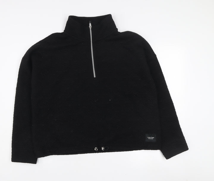 Calvin Klein Performance Women's Black XL 1/4 Zip Textured Sweatshirt