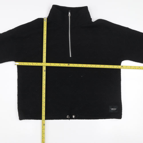 Calvin Klein Performance Women's Black XL 1/4 Zip Textured Sweatshirt