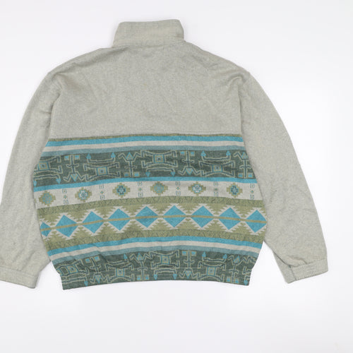 L'Alpina Mens Grey Aztec 1/4 Zip Sweatshirt Size S Made in Italy