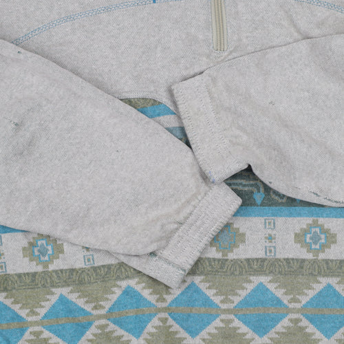 L'Alpina Mens Grey Aztec 1/4 Zip Sweatshirt Size S Made in Italy