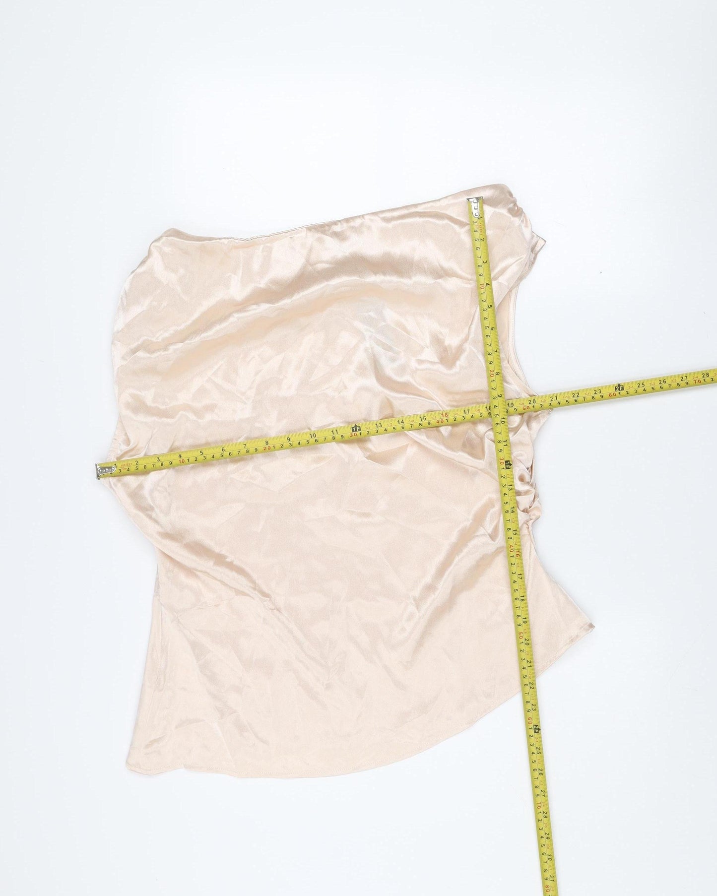 Boohoo Women Beige Satin Camisole Blouse Size 18 Sleeveless Top