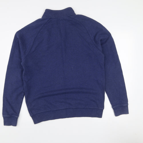 Farah Men's Blue Cotton 1/2 Zip Sweatshirt L Regular Fit
