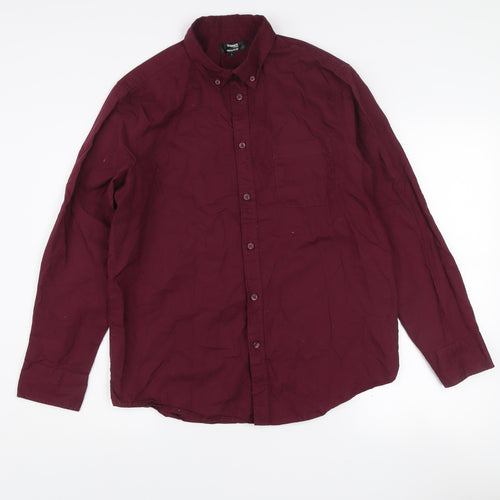 Dunnes Stores Men’s Red Regular Fit Long Sleeve Button-Up Shirt L