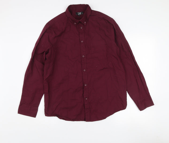 Dunnes Stores Men’s Red Regular Fit Long Sleeve Button-Up Shirt L