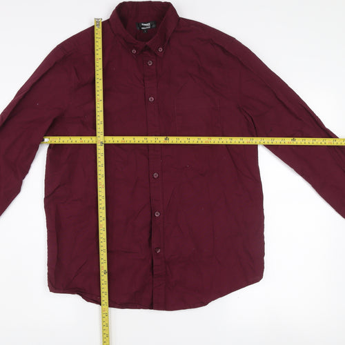 Dunnes Stores Men’s Red Regular Fit Long Sleeve Button-Up Shirt L
