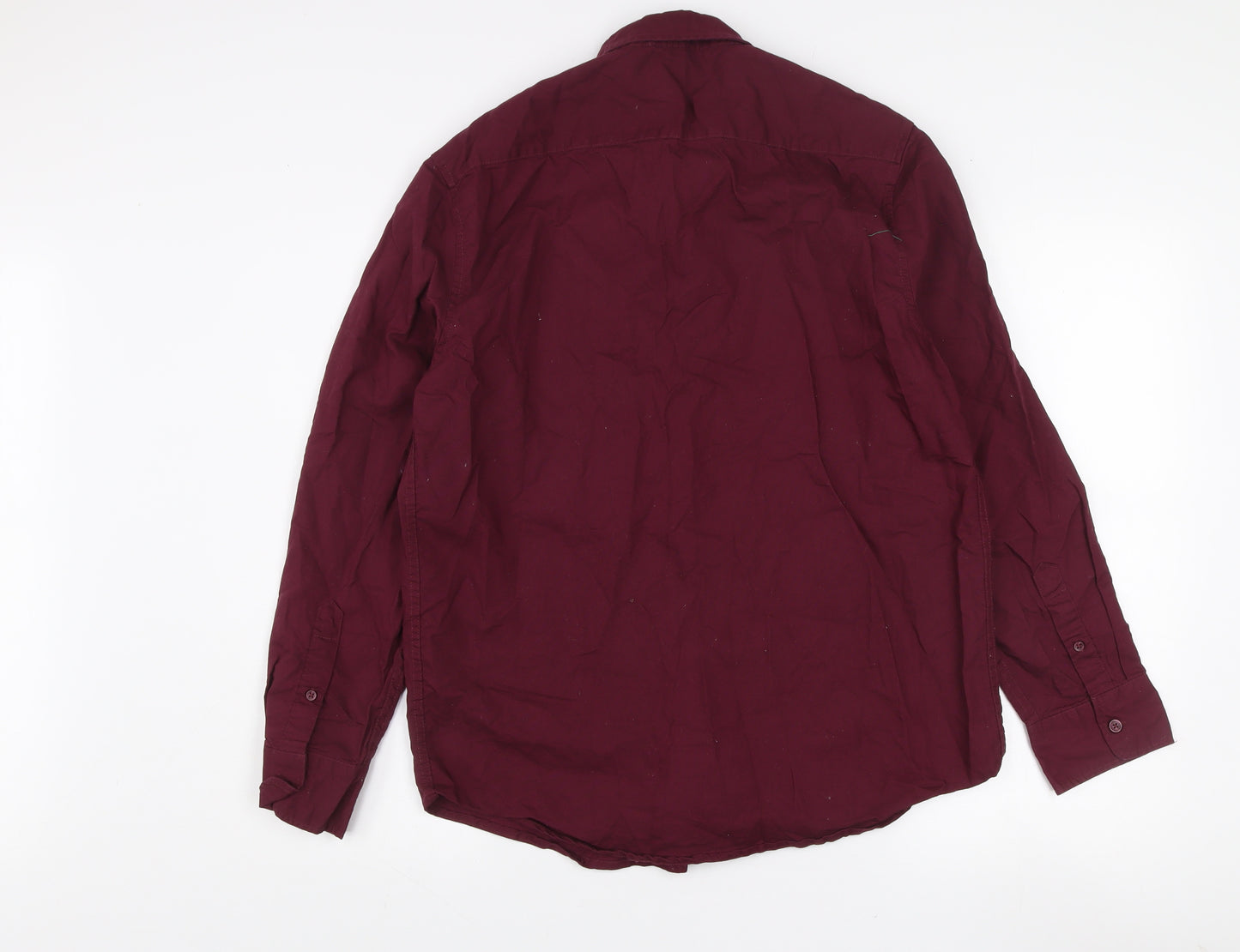 Dunnes Stores Men’s Red Regular Fit Long Sleeve Button-Up Shirt L