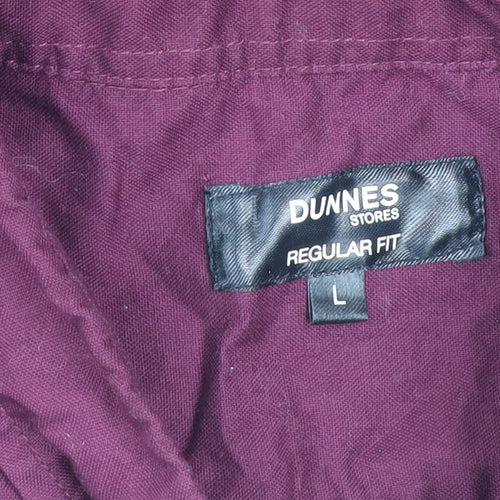 Dunnes Stores Men’s Red Regular Fit Long Sleeve Button-Up Shirt L
