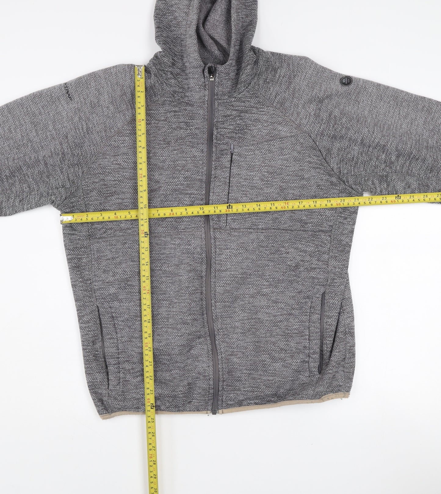 Trespass Men's Grey Hooded Full Zip Fleece Jacket Size S