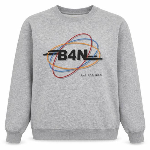 Pull&Bear Women's Grey Graphic B4N Logo Pullover Sweatshirt Size S