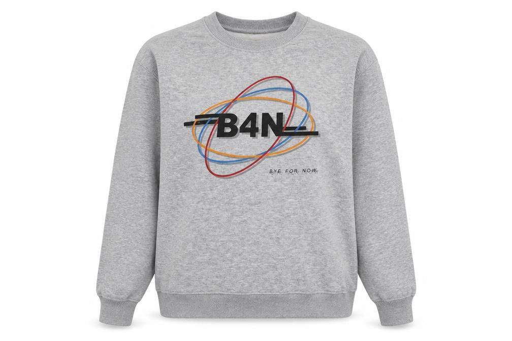 Pull&Bear Women's Grey Graphic B4N Logo Pullover Sweatshirt Size S