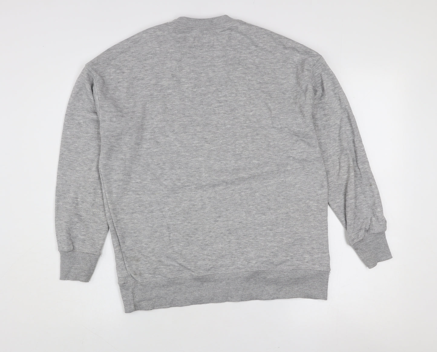 Pull & Bear Women's Grey Graphic B4N Logo Pullover Sweatshirt Size S