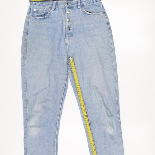 Pull&Bear Women's Blue High Rise Mom Jeans Size 8