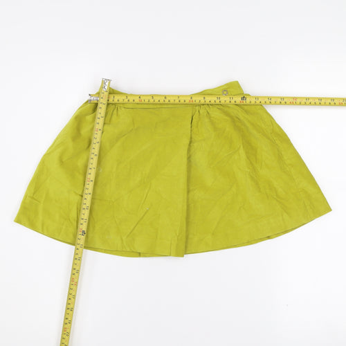 Massimo Dutti Teens Green A-Line Cotton Short Skirt 9-10 Years
