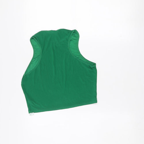 Boohoo Women’s Green Cropped Sleeveless Tank Top Size 16