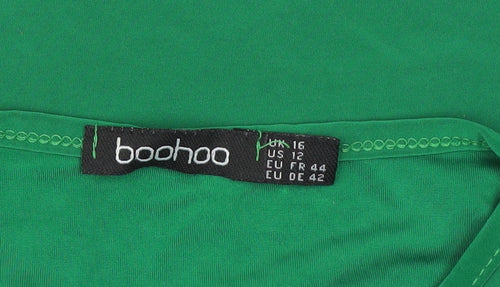 Boohoo Women’s Green Cropped Sleeveless Tank Top Size 16