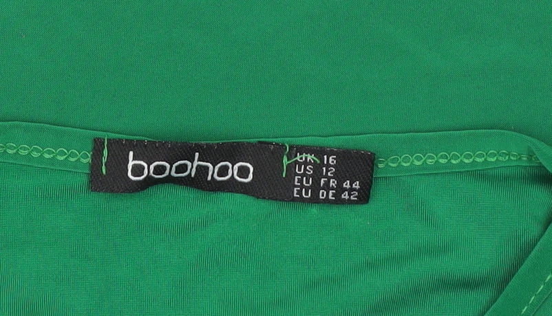 Boohoo Women’s Green Cropped Sleeveless Tank Top Size 16