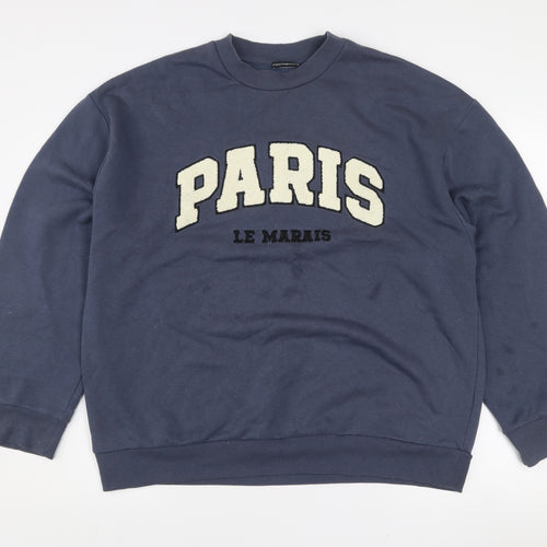 ASOS Design Women's Navy Paris Le Marais Pullover Sweatshirt Size S