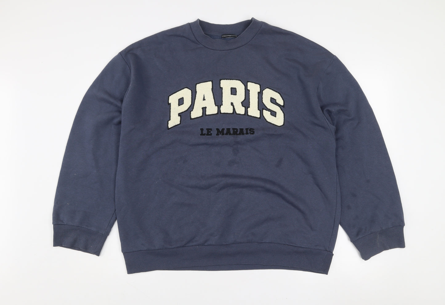 ASOS Design Women's Navy Paris Le Marais Pullover Sweatshirt Size S