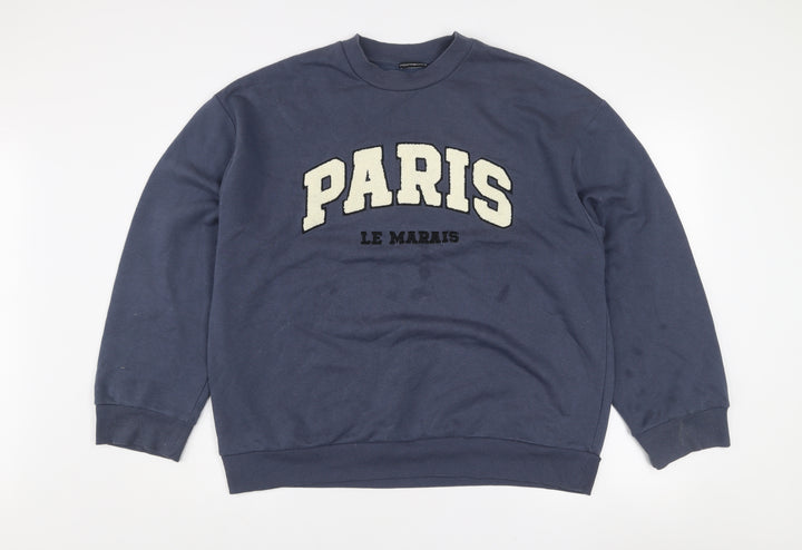 ASOS Design Women's Navy Paris Le Marais Pullover Sweatshirt Size S