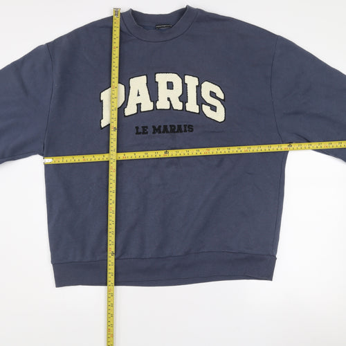 ASOS Design Women's Navy Paris Le Marais Pullover Sweatshirt Size S