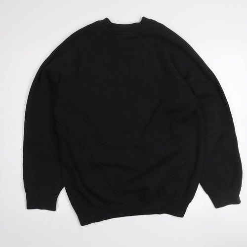 Russell Men's Black Embroidered Crew Neck Pullover Sweatshirt M